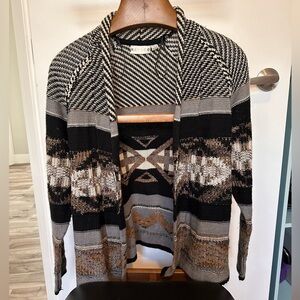 Brown, gray cream and black tribal cardigan